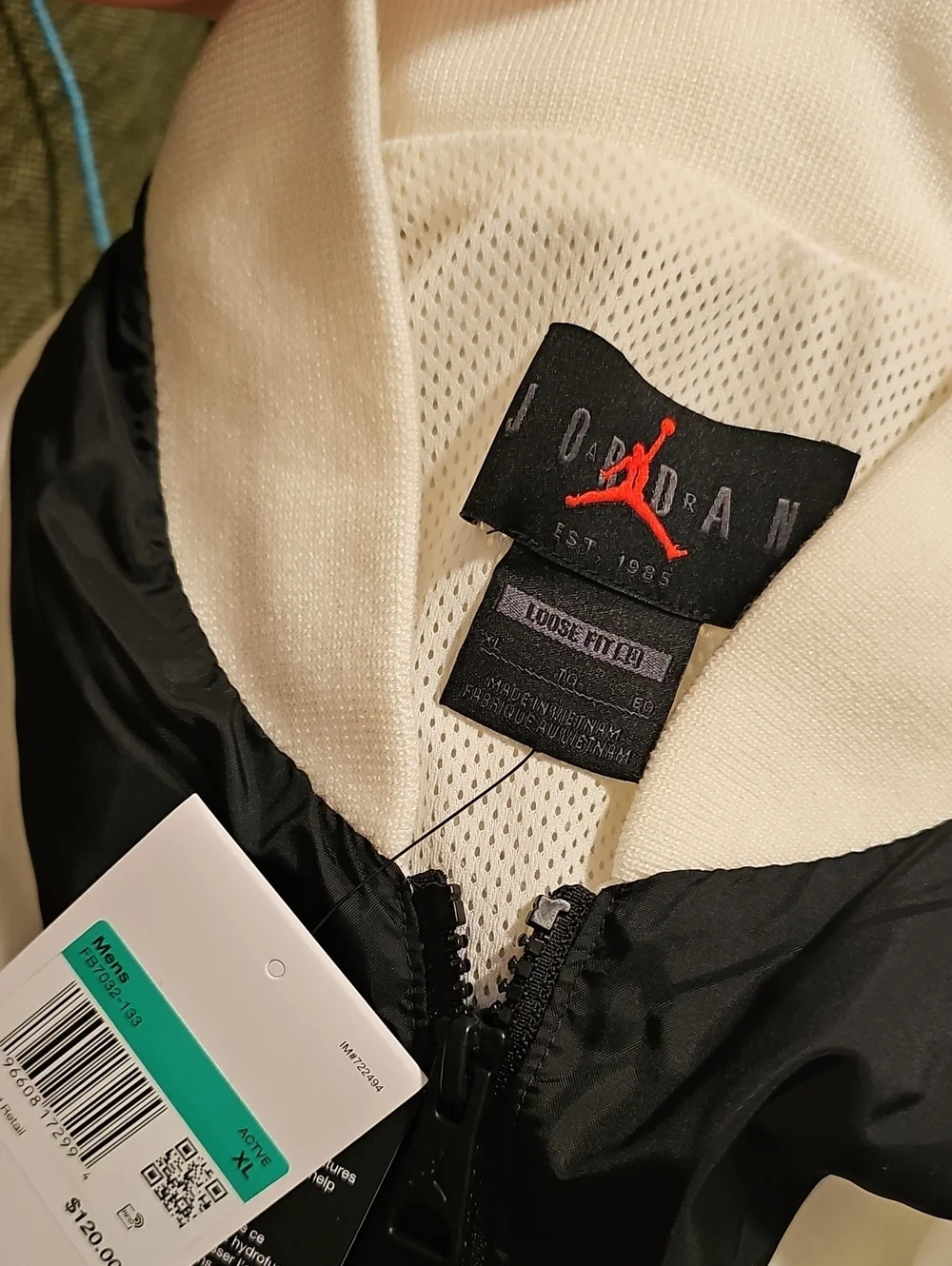 NWT Air Jordan Flight Black and White Two-Tone Bomber Jacket